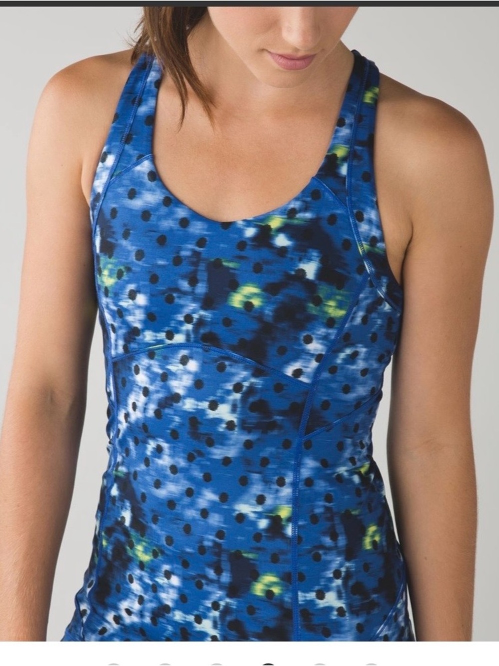lululemon athletica Blue and Black Dot Print Athletic Top - Picture 2 of 8